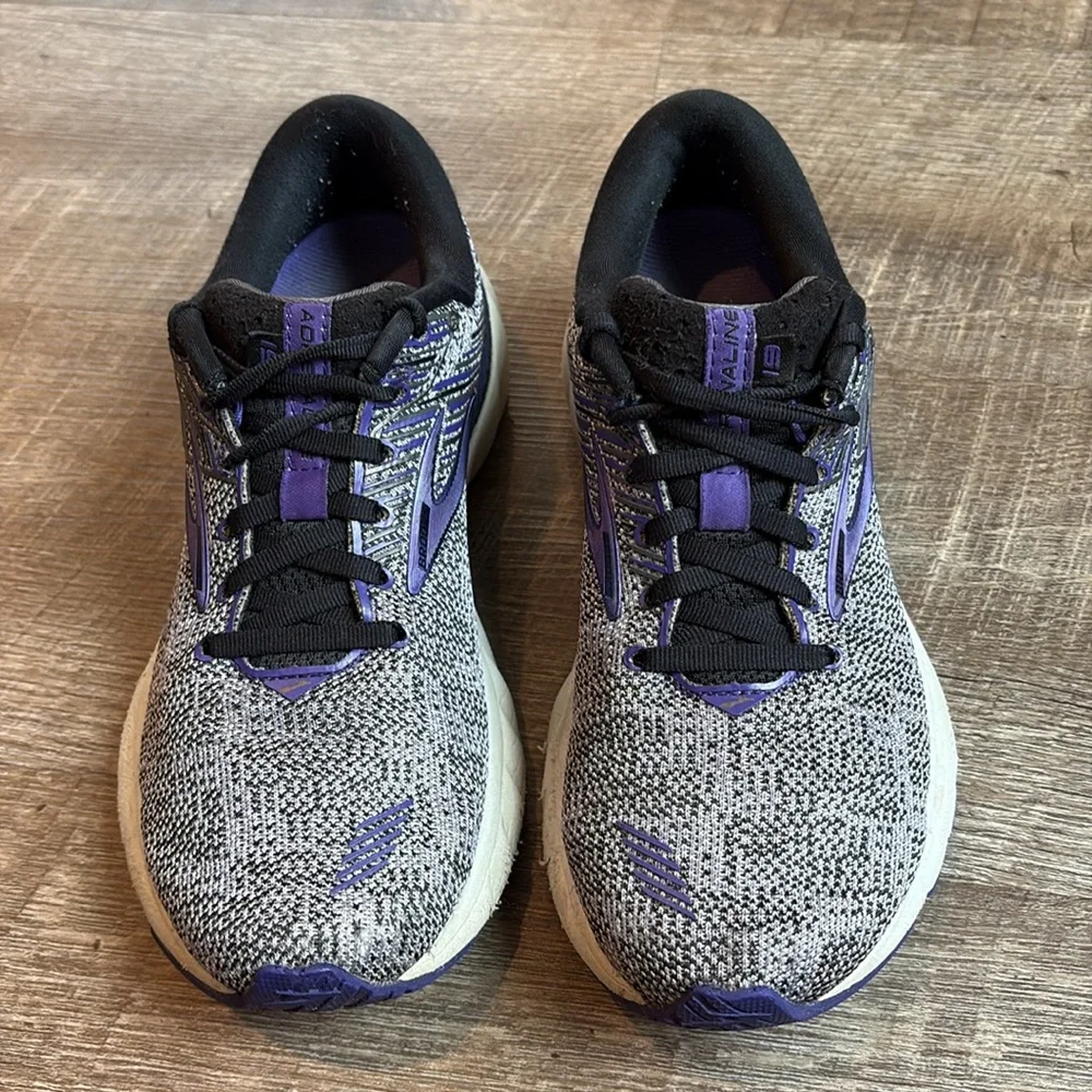 Brooks Adrenaline GTS 19 Shoes Women's Size 8 Black Purple Running Shoes